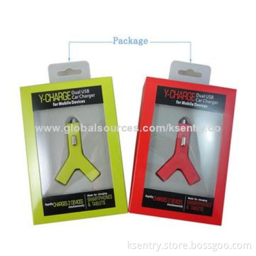 Dual USB Ports Colorful In-car charger with 2.1A Output